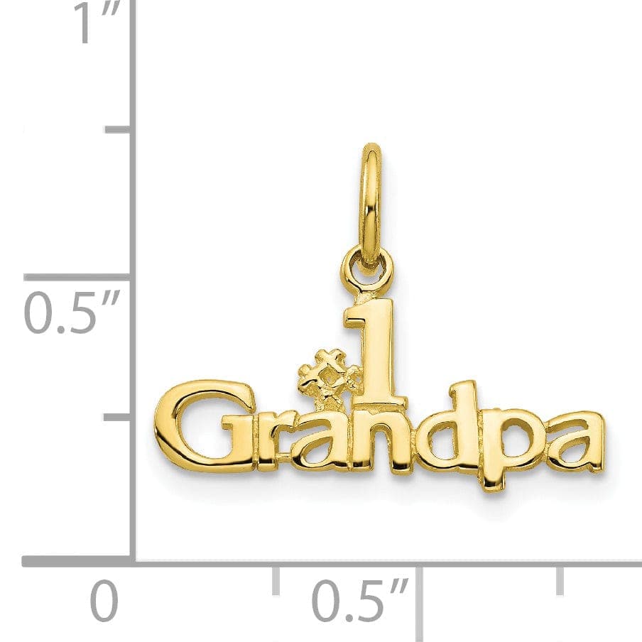 Lovely Rita's Pendants & Charms Solid 10k Yellow Gold Polished #1 Grandpa Charm