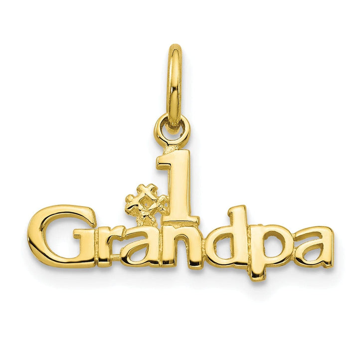 Lovely Rita's Pendants & Charms Solid 10k Yellow Gold Polished #1 Grandpa Charm