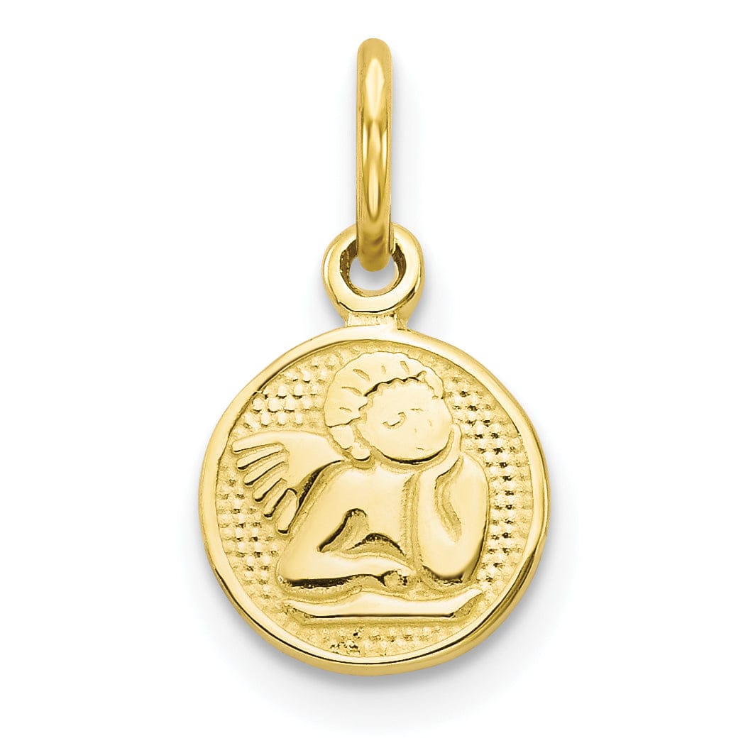 Lovely Rita's Pendants & Charms Solid 10k Yellow Gold Polished Angel Pendant