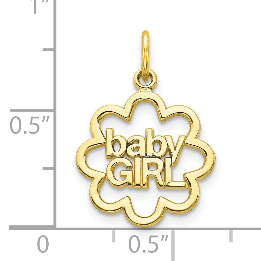 Lovely Rita's Pendants & Charms Solid 10k Yellow Gold Polished Baby Girl Charm