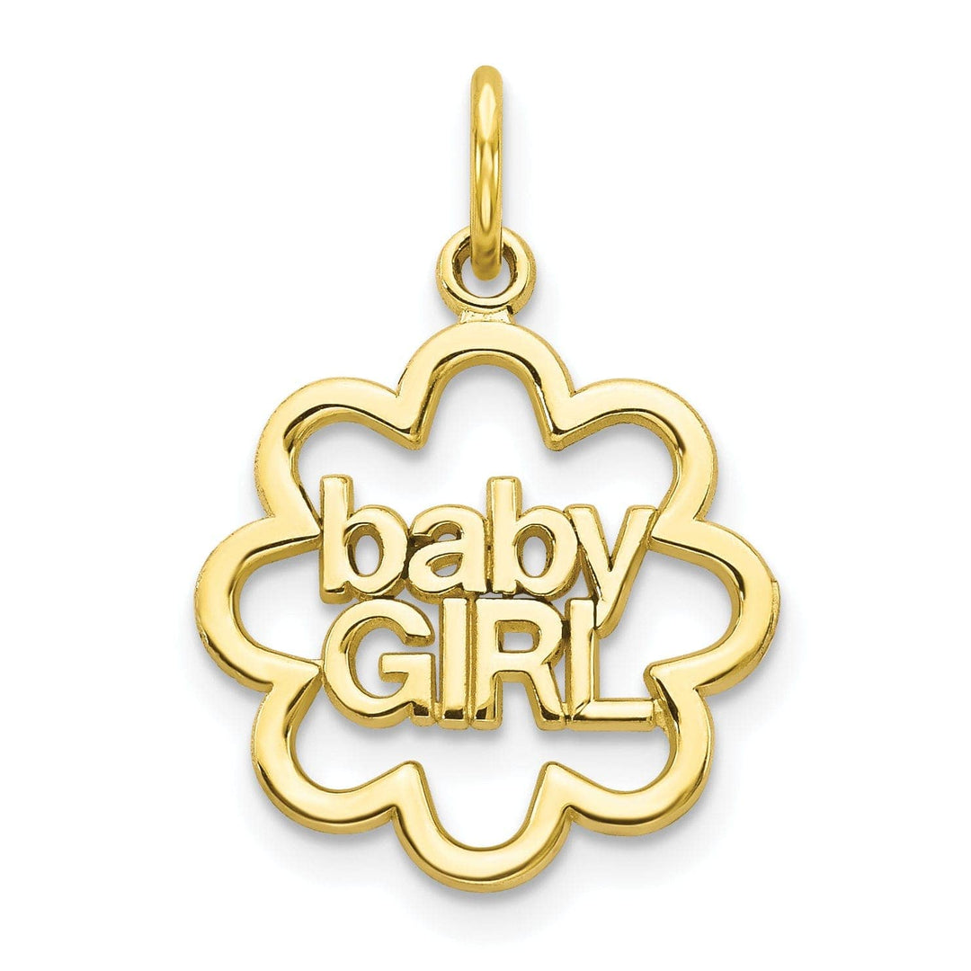 Lovely Rita's Pendants & Charms Solid 10k Yellow Gold Polished Baby Girl Charm