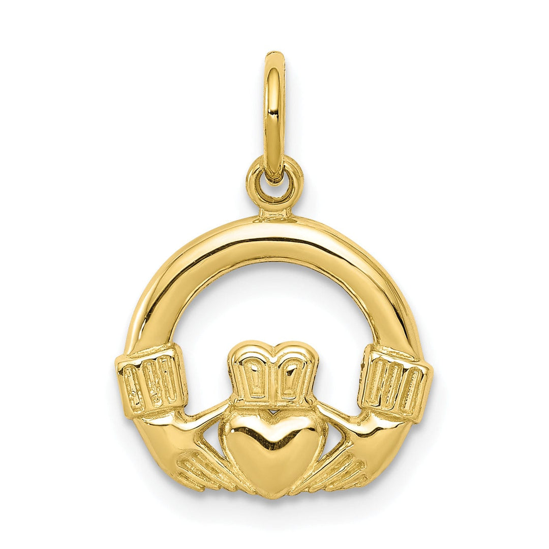 Lovely Rita's Pendants & Charms Solid 10k Yellow Gold Polished Claddagh Charm Pendant