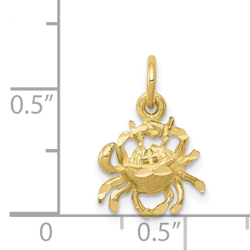 Lovely Rita's Pendants & Charms Solid 10k Yellow Gold Polished Crab Pendant