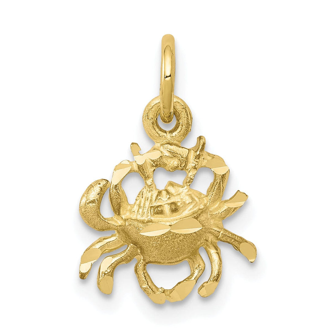 Lovely Rita's Pendants & Charms Solid 10k Yellow Gold Polished Crab Pendant