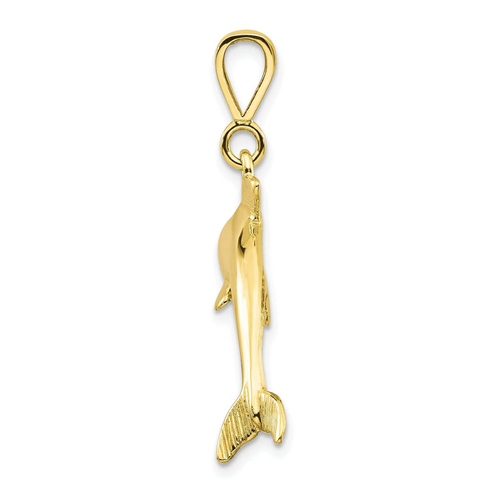 Lovely Rita's Pendants & Charms Solid 10k Yellow Gold Polished Finish Dolphin Pendant
