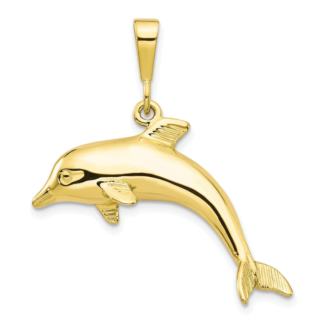 Lovely Rita's Pendants & Charms Solid 10k Yellow Gold Polished Finish Dolphin Pendant