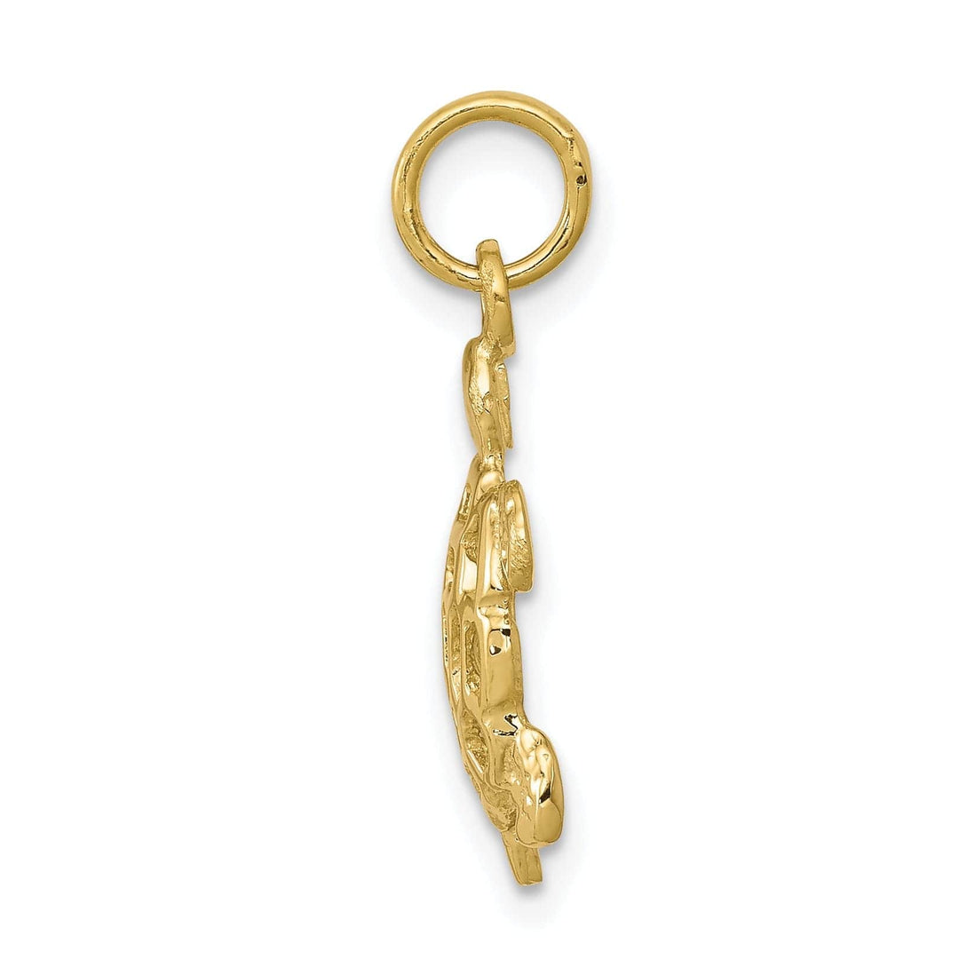 Lovely Rita's Pendants & Charms Solid 10k Yellow Gold Polished Finish Turtle Pendant