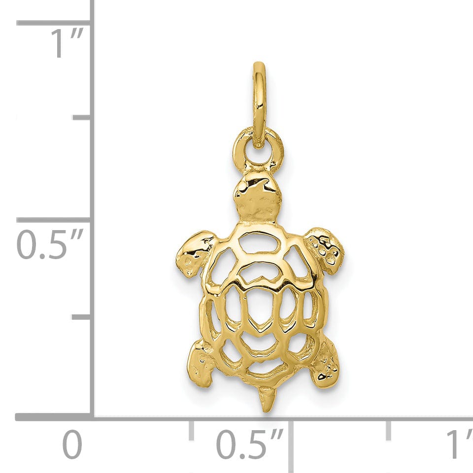 Lovely Rita's Pendants & Charms Solid 10k Yellow Gold Polished Finish Turtle Pendant