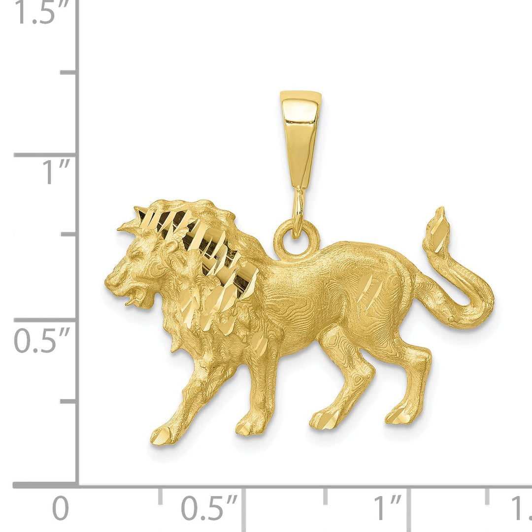 Lovely Rita's Pendants & Charms Solid 10k Yellow Gold Polished Lion Pendant
