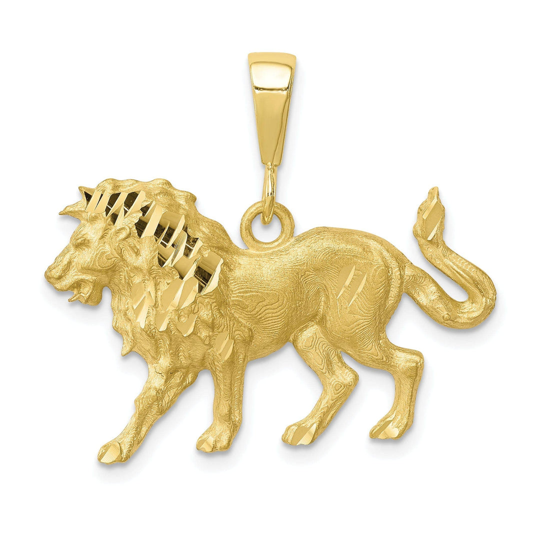Lovely Rita's Pendants & Charms Solid 10k Yellow Gold Polished Lion Pendant