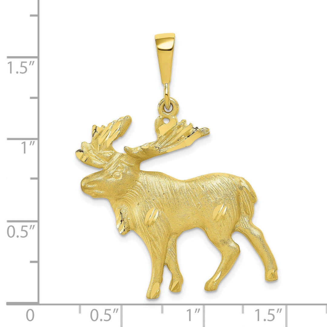 Lovely Rita's Pendants & Charms Solid 10k Yellow Gold Polished Moose Pendant