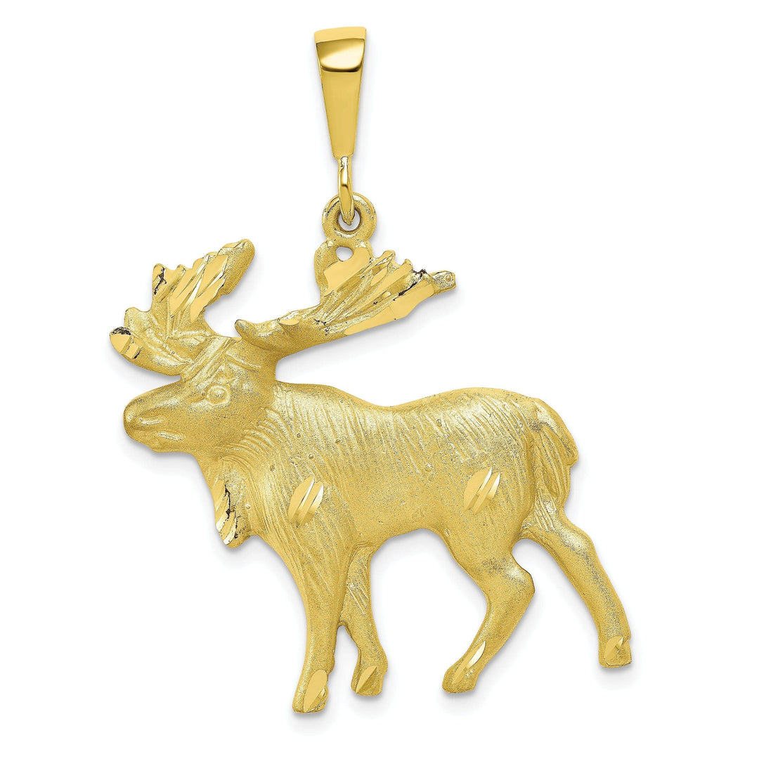 Lovely Rita's Pendants & Charms Solid 10k Yellow Gold Polished Moose Pendant
