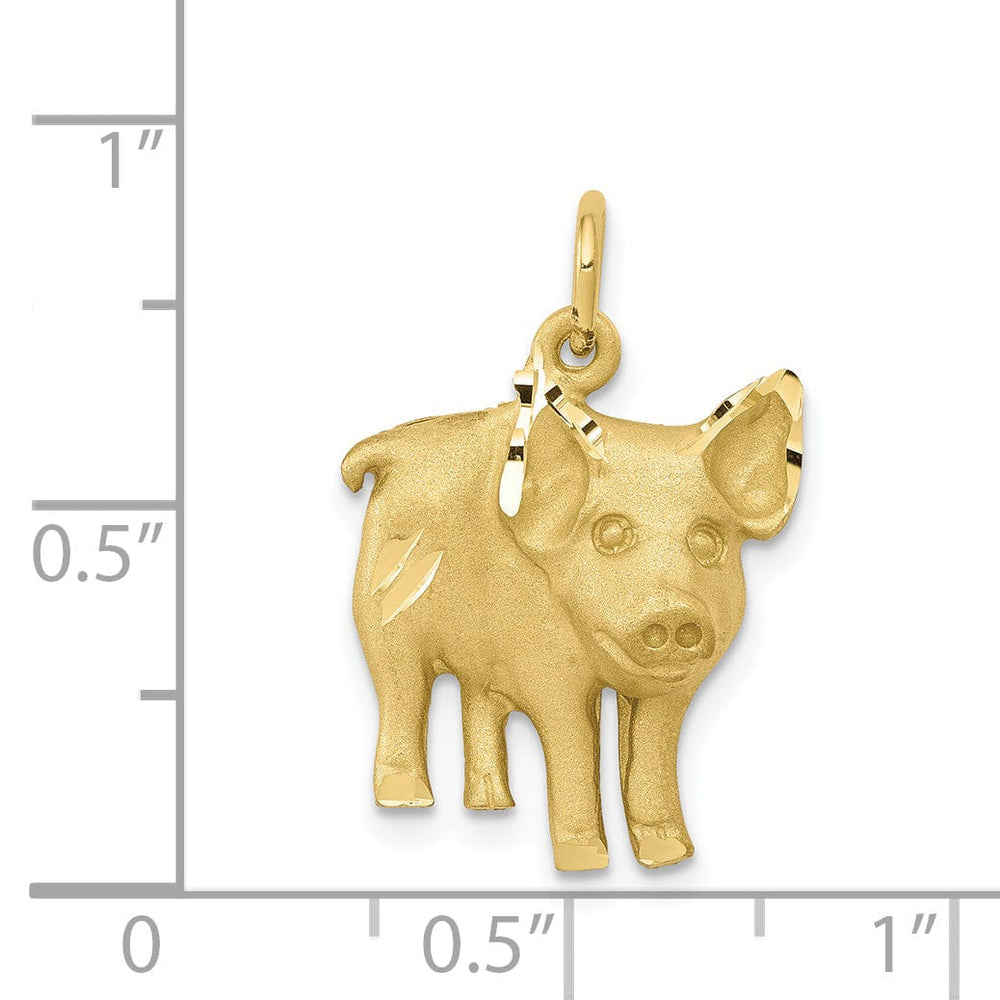 Lovely Rita's Pendants & Charms Solid 10k Yellow Gold Polished Pig Pendant