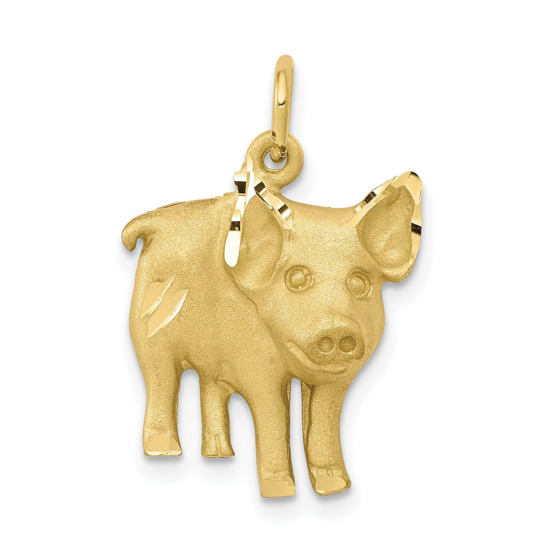 Lovely Rita's Pendants & Charms Solid 10k Yellow Gold Polished Pig Pendant