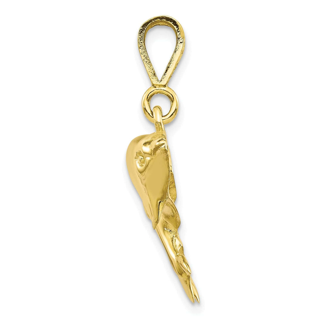 Lovely Rita's Pendants & Charms Solid 10k Yellow Gold Polished Twin Dolphins Pendant