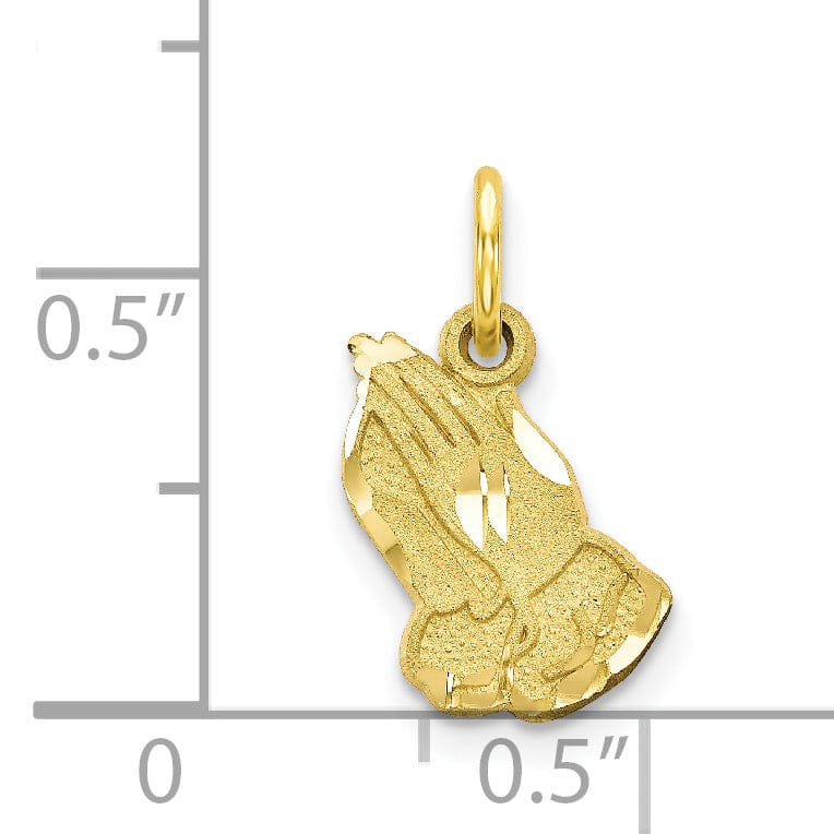 Lovely Rita's Pendants & Charms Solid 10k Yellow Gold Praying Hands Pendant