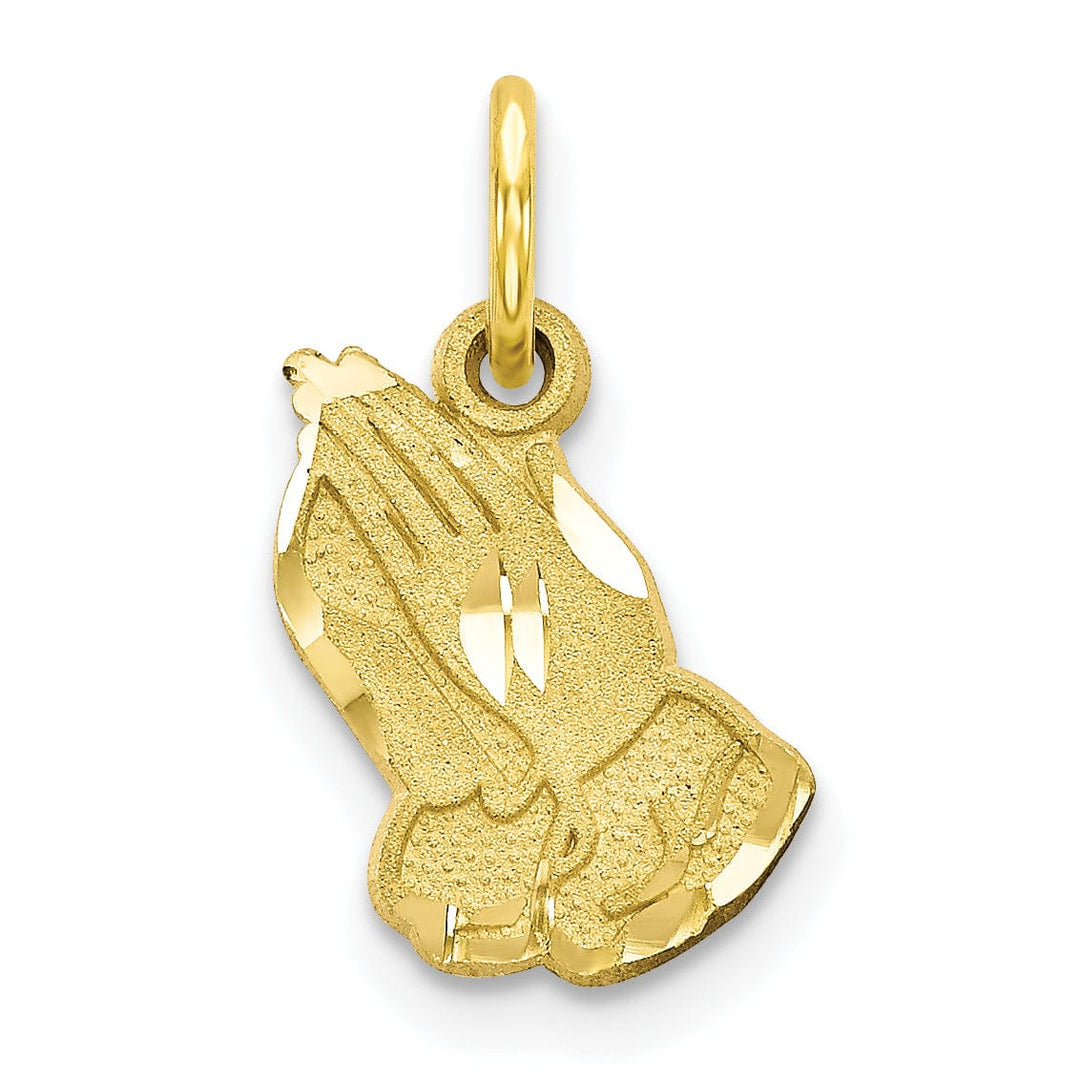 Lovely Rita's Pendants & Charms Solid 10k Yellow Gold Praying Hands Pendant