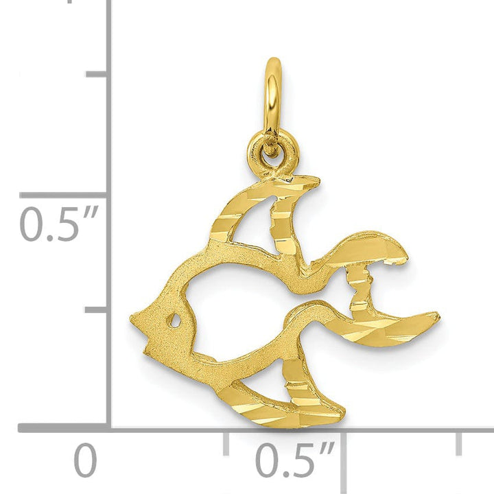 Lovely Rita's Pendants & Charms Solid 10k Yellow Gold Satin Gold Fish Pendant