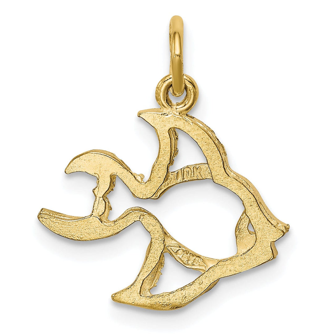 Lovely Rita's Pendants & Charms Solid 10k Yellow Gold Satin Gold Fish Pendant