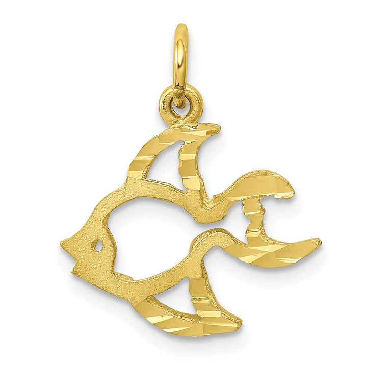 Lovely Rita's Pendants & Charms Solid 10k Yellow Gold Satin Gold Fish Pendant