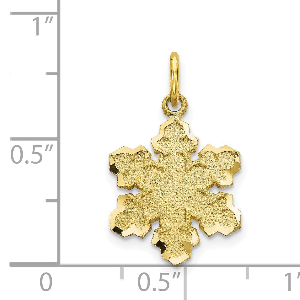 Lovely Rita's Pendants & Charms Solid 10k Yellow Gold Satin Snowflake Pendant