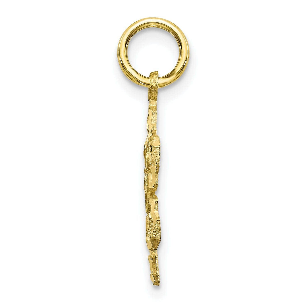 Lovely Rita's Pendants & Charms Solid 10k Yellow Gold Satin Snowflake Pendant