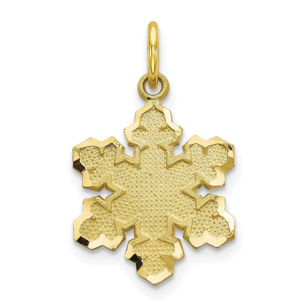 Lovely Rita's Pendants & Charms Solid 10k Yellow Gold Satin Snowflake Pendant