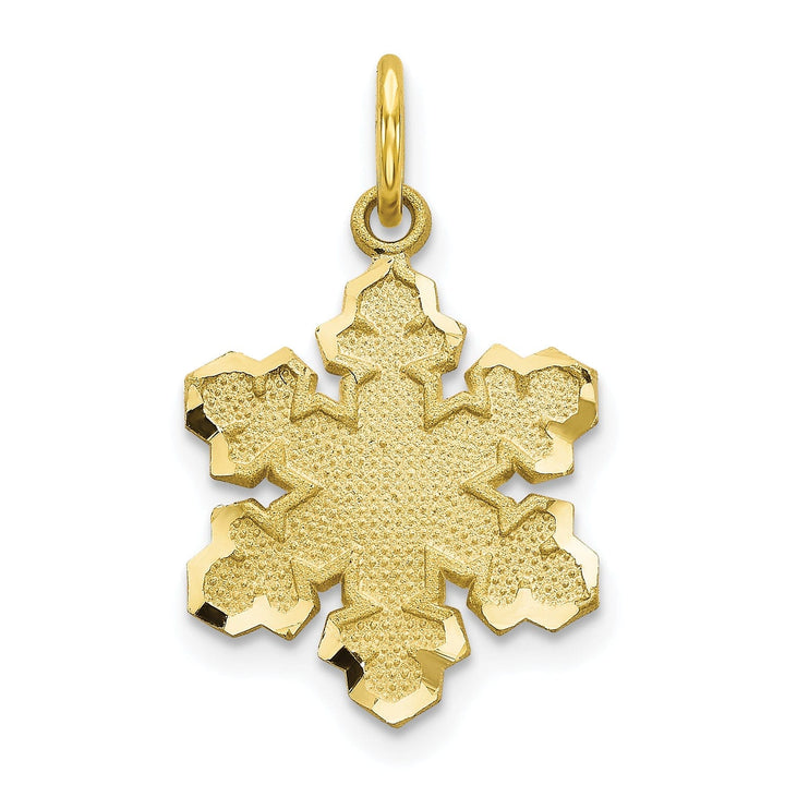 Lovely Rita's Pendants & Charms Solid 10k Yellow Gold Satin Snowflake Pendant