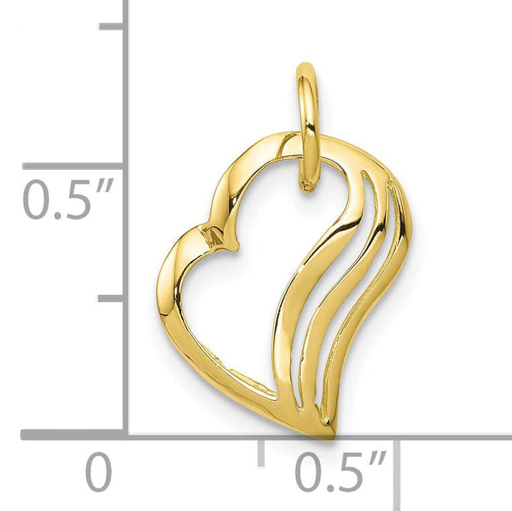 Lovely Rita's Pendants & Charms Solid 10k Yellow Gold Slide Heart Pendant