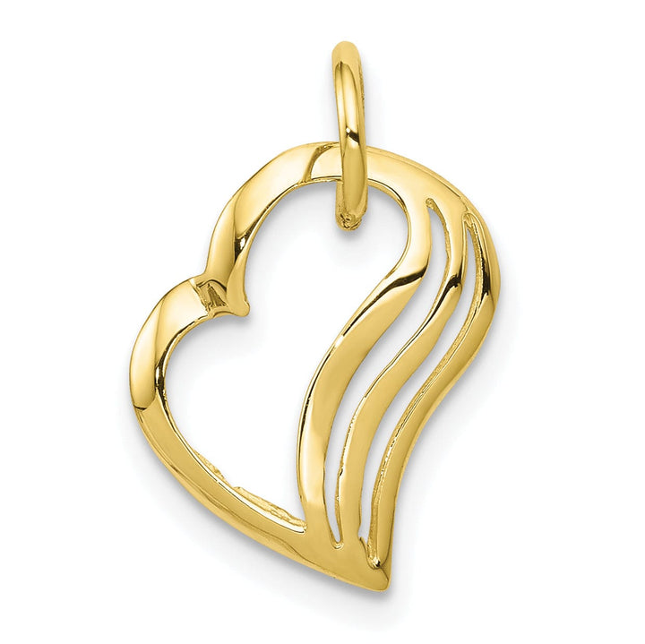 Lovely Rita's Pendants & Charms Solid 10k Yellow Gold Slide Heart Pendant