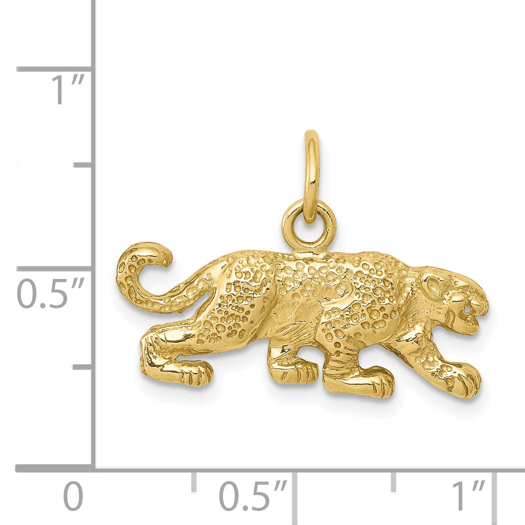 Lovely Rita's Pendants & Charms Solid 10k Yellow Gold Small Leopard Pendant