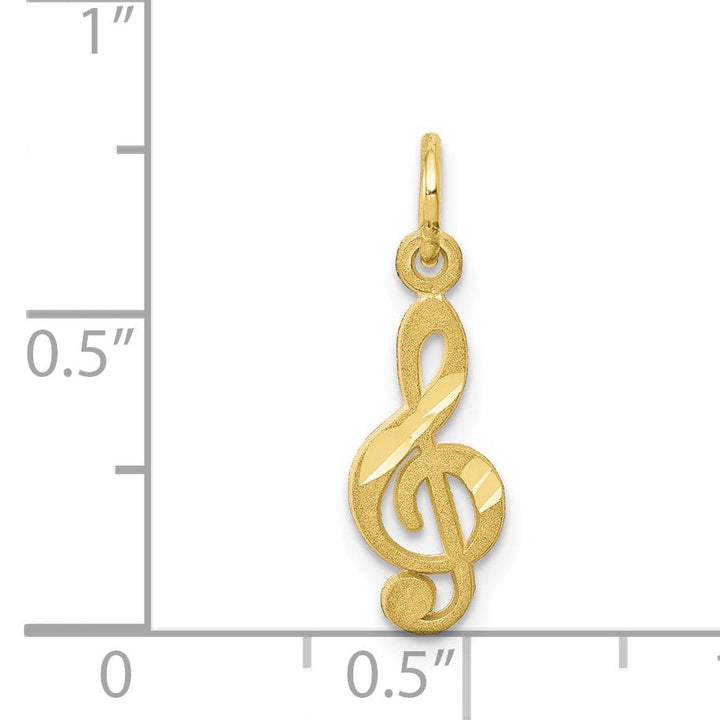 Lovely Rita's Pendants & Charms Solid 10k Yellow Gold Small Treble Clef Pendant