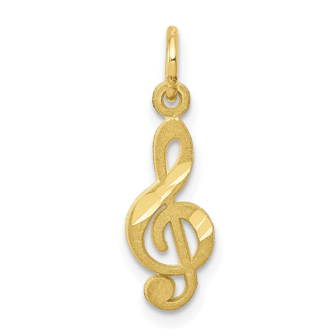 Lovely Rita's Pendants & Charms Solid 10k Yellow Gold Small Treble Clef Pendant