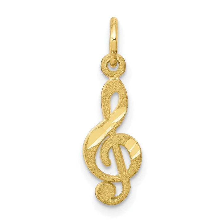 Lovely Rita's Pendants & Charms Solid 10k Yellow Gold Small Treble Clef Pendant