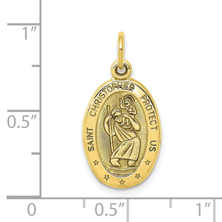 Lovely Rita's Pendants & Charms Solid 10k Yellow Gold St. Christopher Pendant