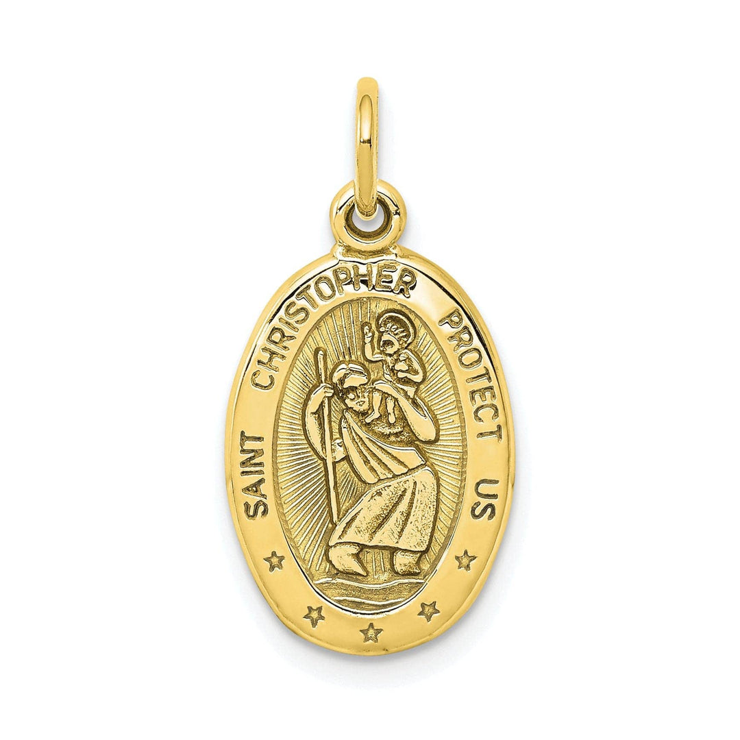 Lovely Rita's Pendants & Charms Solid 10k Yellow Gold St. Christopher Pendant