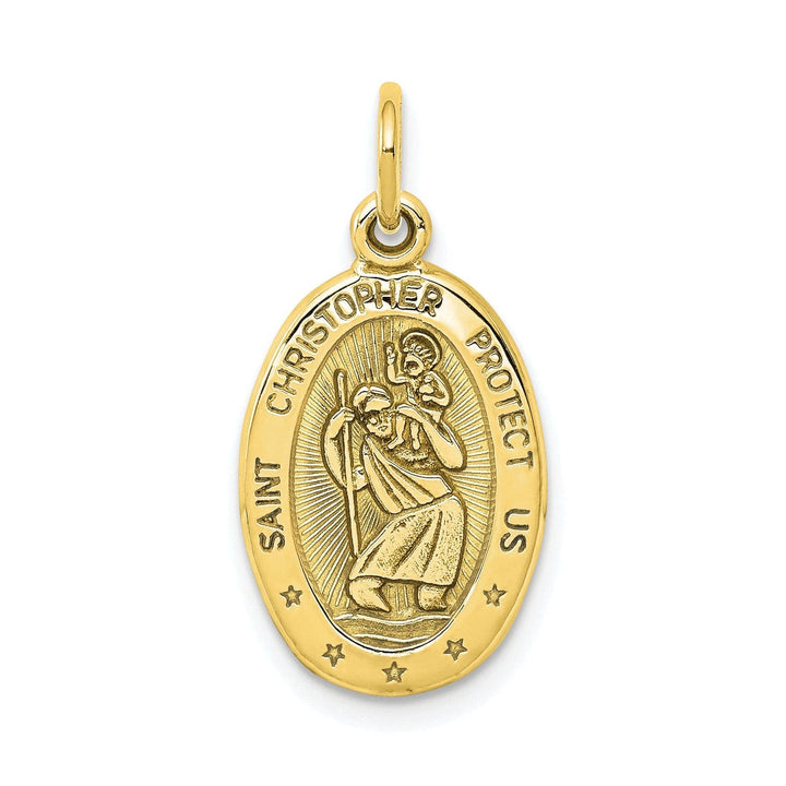 Lovely Rita's Pendants & Charms Solid 10k Yellow Gold St. Christopher Pendant