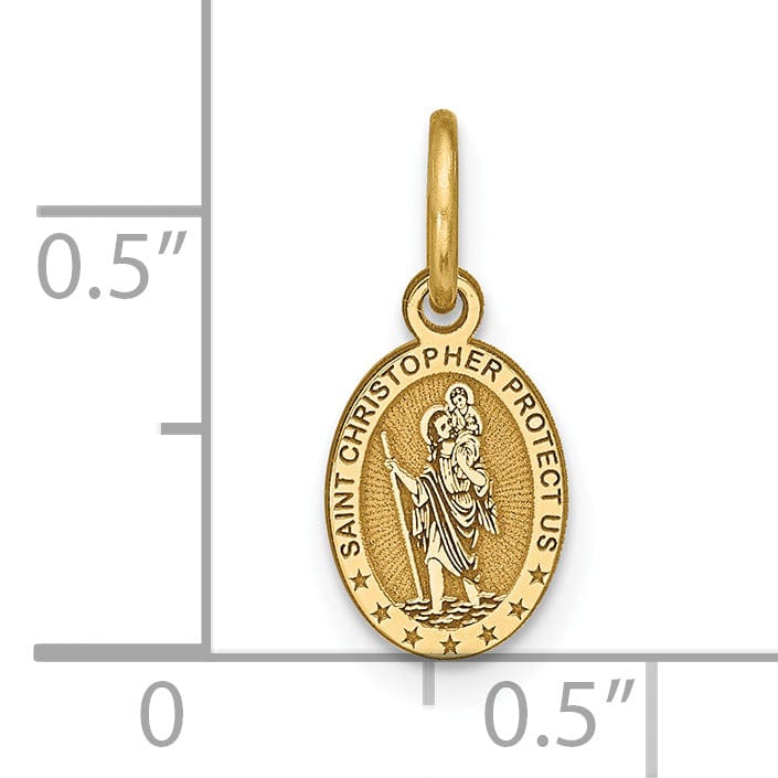 Lovely Rita's Pendants & Charms Solid 10k Yellow Gold St. Small Size Christopher Pendant