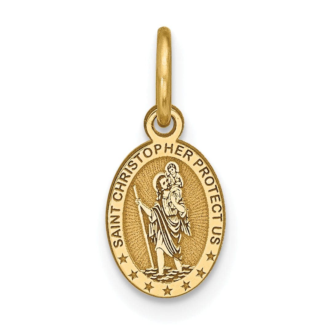 Lovely Rita's Pendants & Charms Solid 10k Yellow Gold St. Small Size Christopher Pendant
