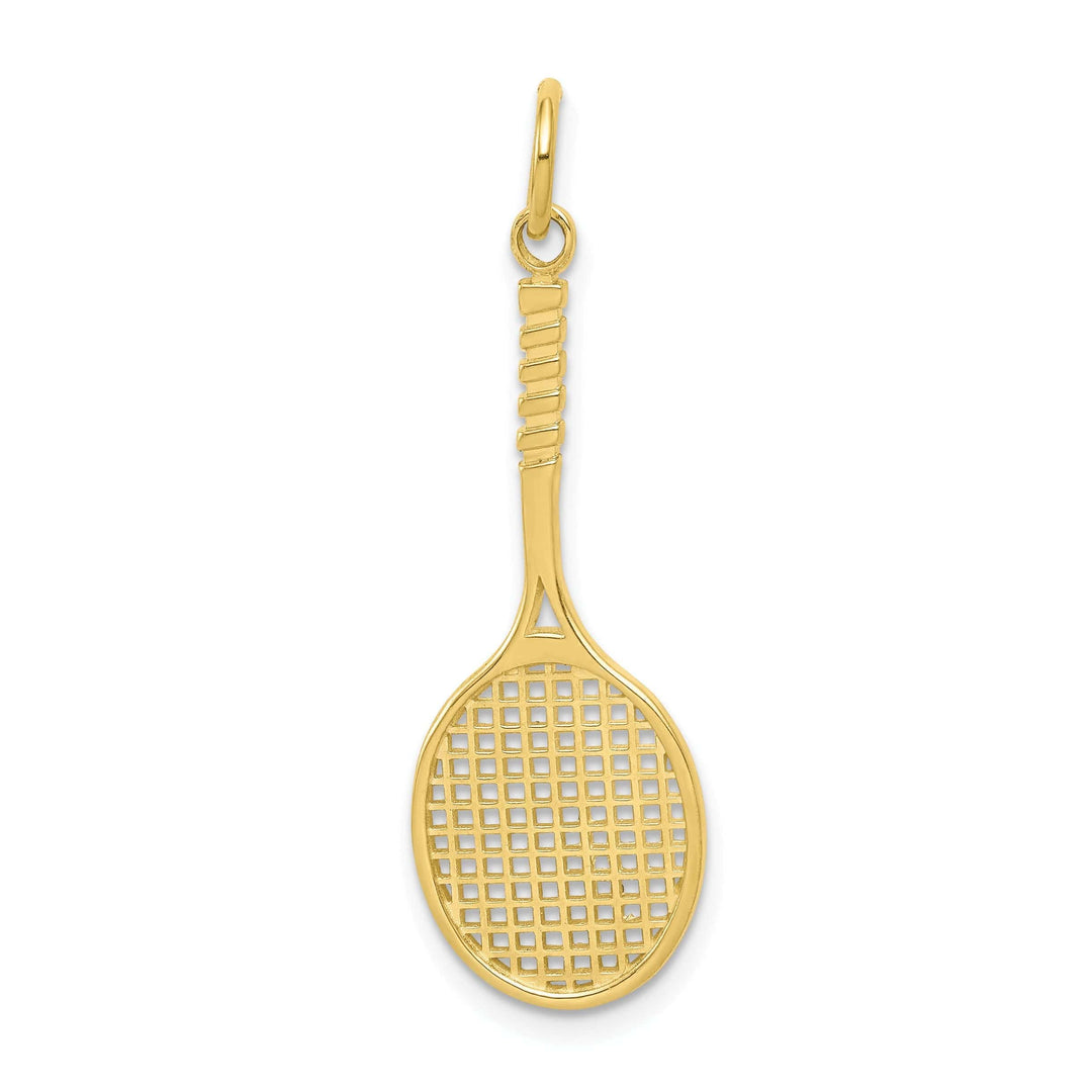 Lovely Rita's Pendants & Charms Solid 10k Yellow Gold Tennis Racquet Pendant