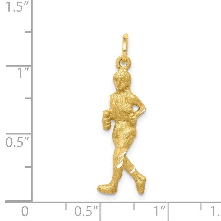 Lovely Rita's Pendants & Charms Solid 10k Yellow Gold Women Runner Pendant