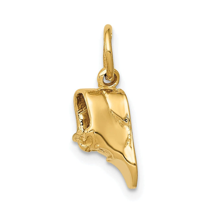 Lovely Rita's Pendants & Charms Solid 14 Yellow Gold 3-D Single Baby Shoe Charm.