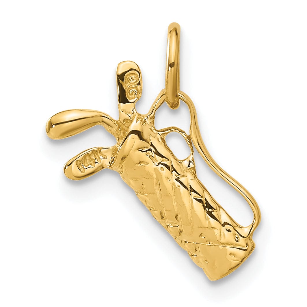 Lovely Rita's Pendants & Charms Solid 14 Yellow Gold 3 DGolf Bag Charm Pendant