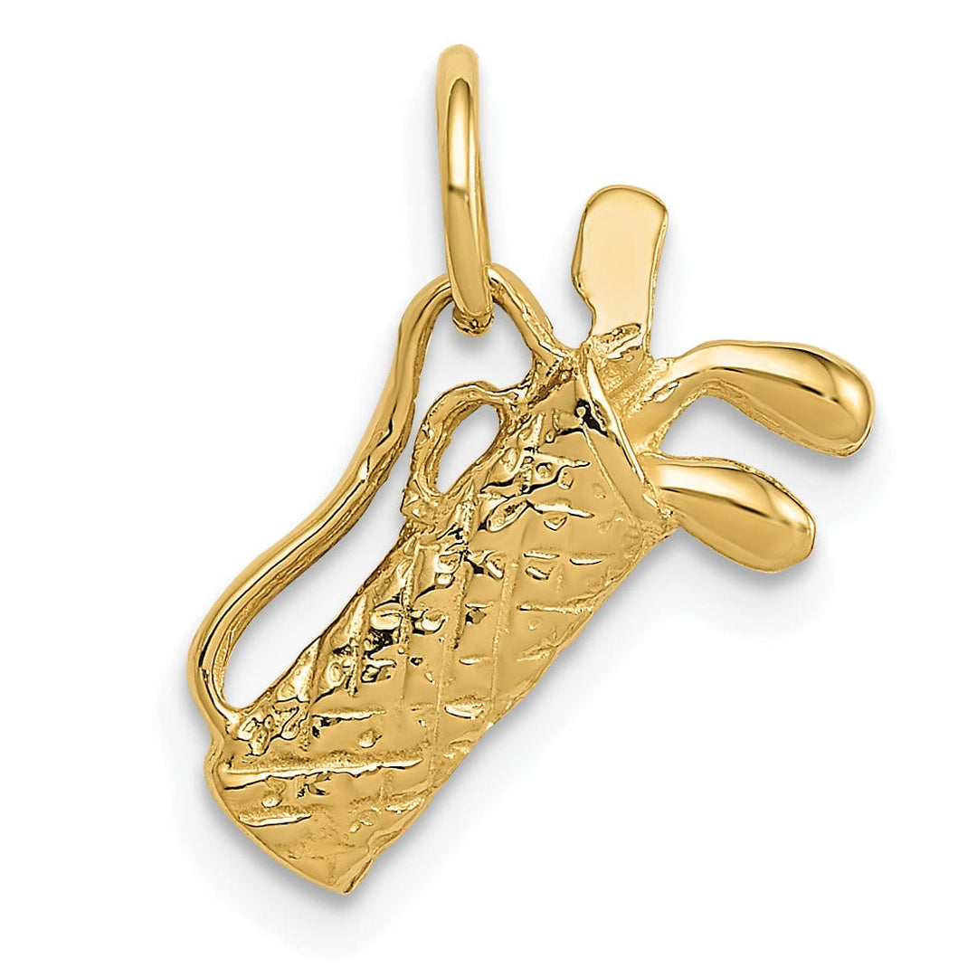 Lovely Rita's Pendants & Charms Solid 14 Yellow Gold 3 DGolf Bag Charm Pendant
