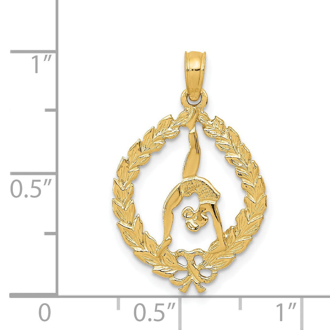 Lovely Rita's Pendants & Charms Solid 14 Yellow Gold Girl Gymnast Charm Pendant