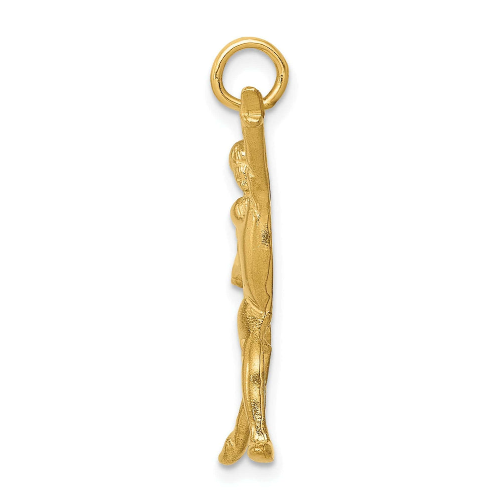 Lovely Rita's Pendants & Charms Solid 14 Yellow Gold Girl Gymnast Charm Pendant