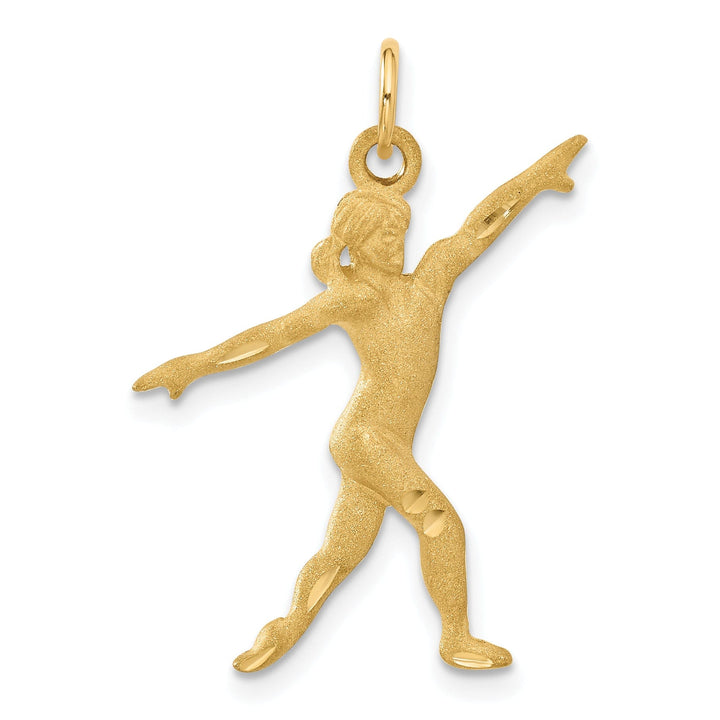 Lovely Rita's Pendants & Charms Solid 14 Yellow Gold Girl Gymnast Charm Pendant