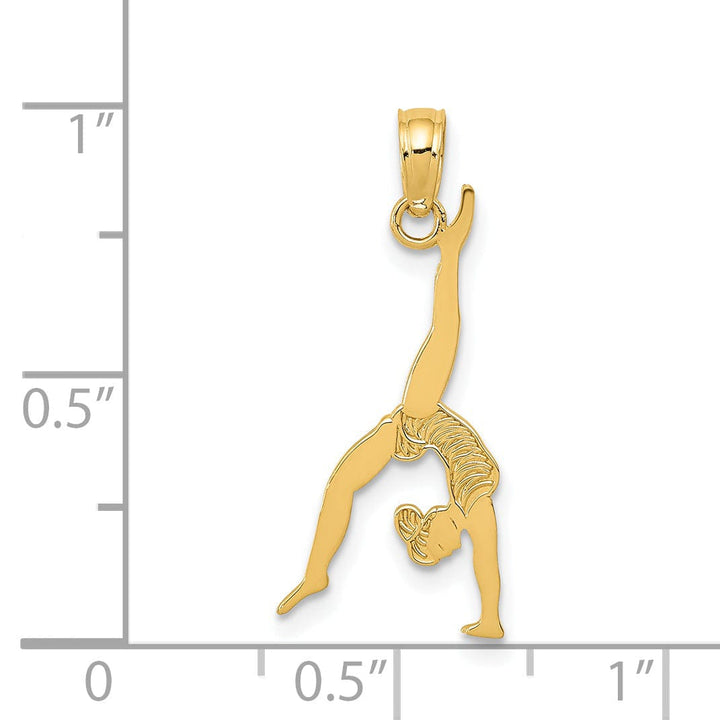 Lovely Rita's Pendants & Charms Solid 14 Yellow Gold Girl Gymnast Charm Pendant