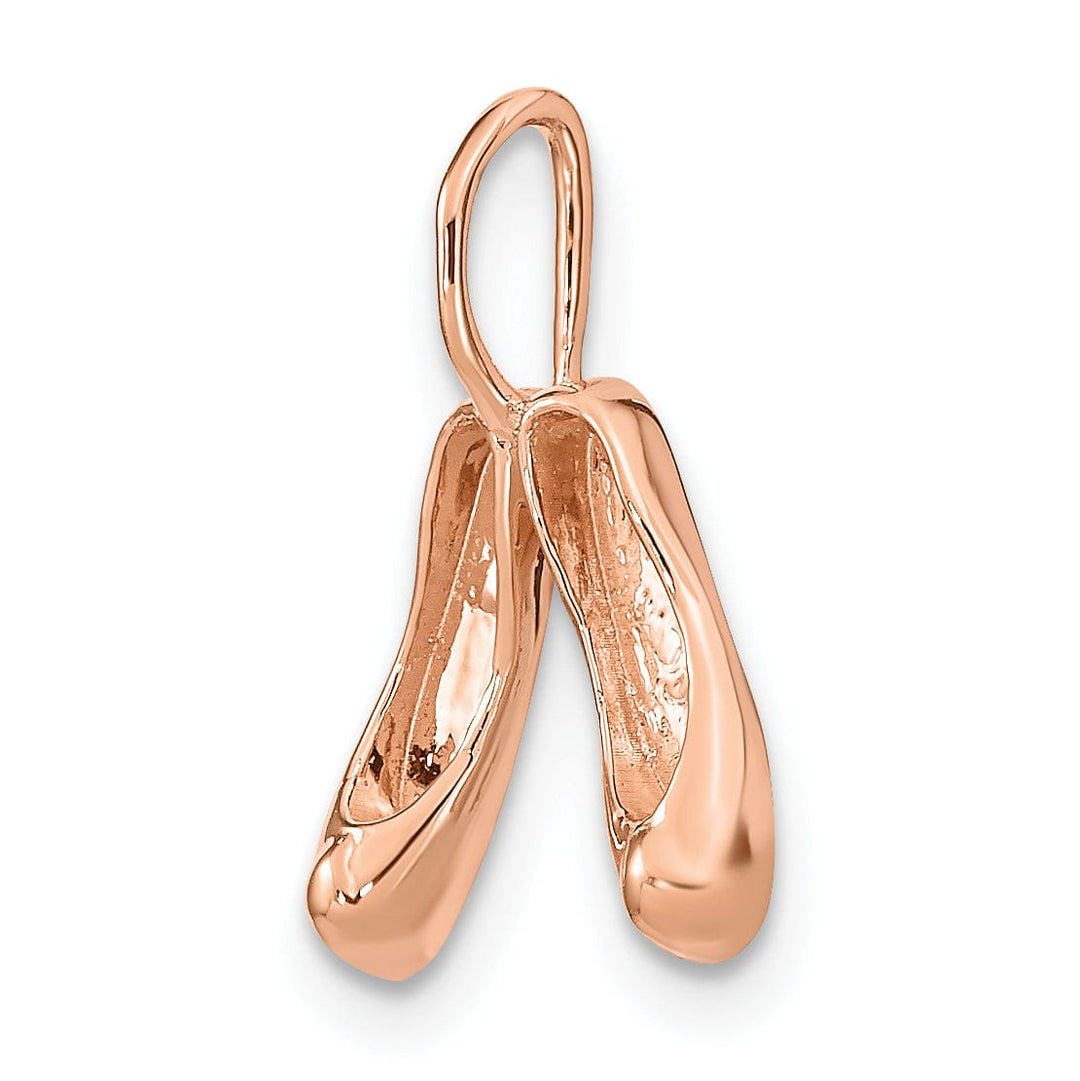 Lovely Rita's Pendants & Charms Solid 14k Rose Gold 3-D Ballet Slippers Pendant