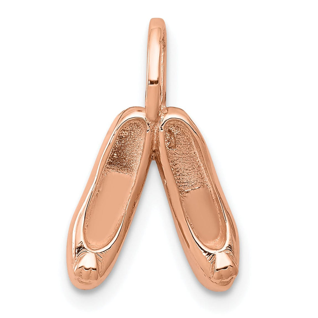 Lovely Rita's Pendants & Charms Solid 14k Rose Gold 3-D Ballet Slippers Pendant